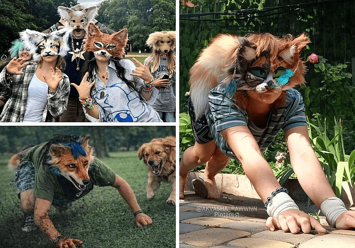 Comunidad Therian practicando Quadrobics